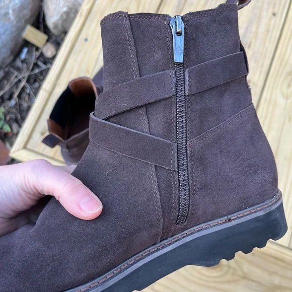 Donald J. Pliner Dark Brown Suede Women's Boots - Picture 7 of 9